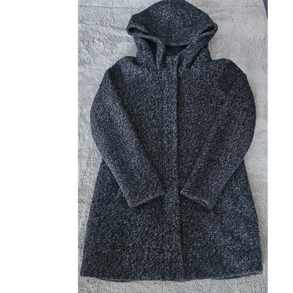 ONLY Wool Coat, Onlsedona Boucle,  Gray, Very warm, Hood, Womens Sz M